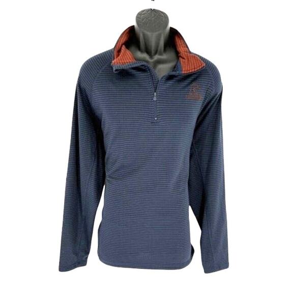 Ducks Unlimited Quarter Zip Pullover in Navy and Brown For Layering – Size XL - Picture 1 of 6